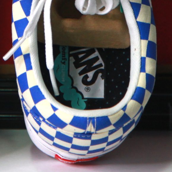 Stylish Checkered Blue and White Vans Sneakers Size 12 Never Worn Outside! - Picture 9 of 11